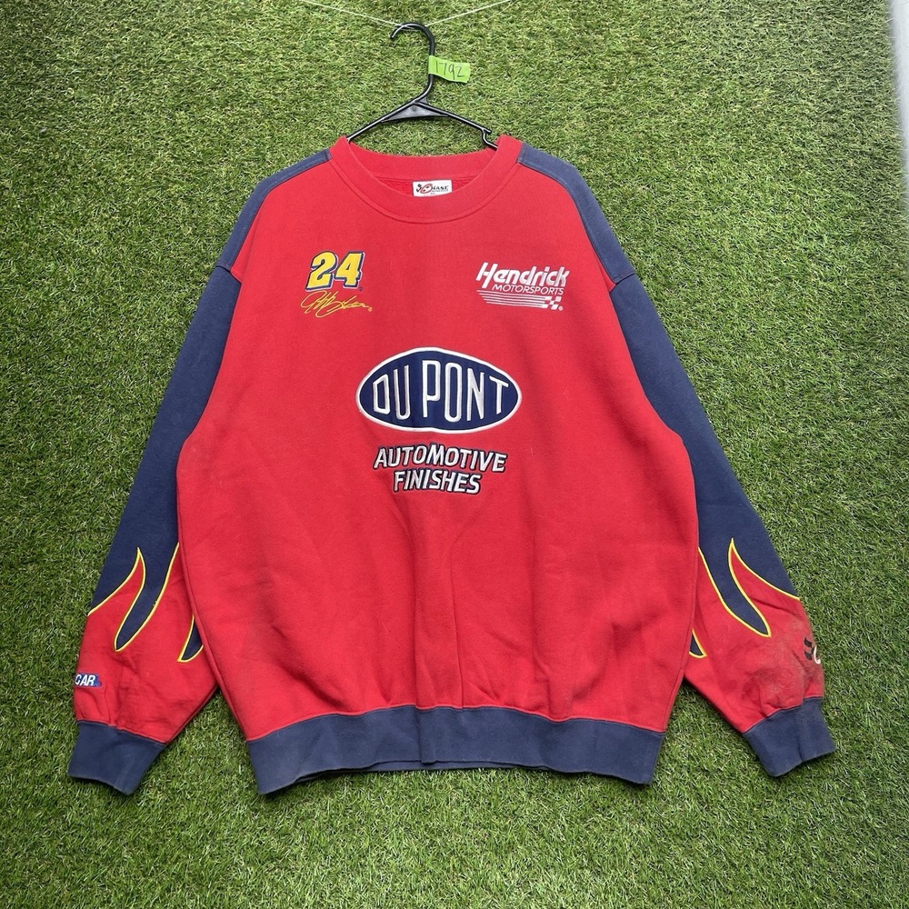 Vintage Jeff Gordon DuPont Sweatshirt Mens XL Flame Sleeve Chase Authentics